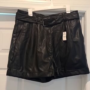 Express Faux Leather Black Shorts